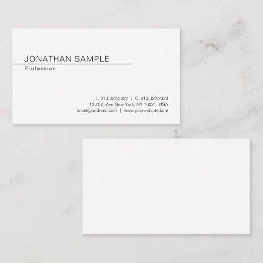 Professional Modern Elegant Minimalist Trendy 名刺 (正面/裏面)