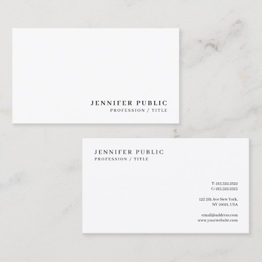 Professional Modern Elegant Simple Sleek Template 名刺 (正面/裏面)
