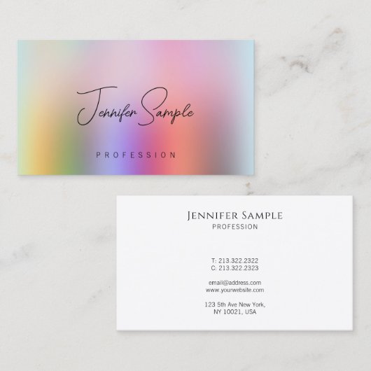 Professional Modern Elegant Template Calligraphy 名刺 (正面/裏面)