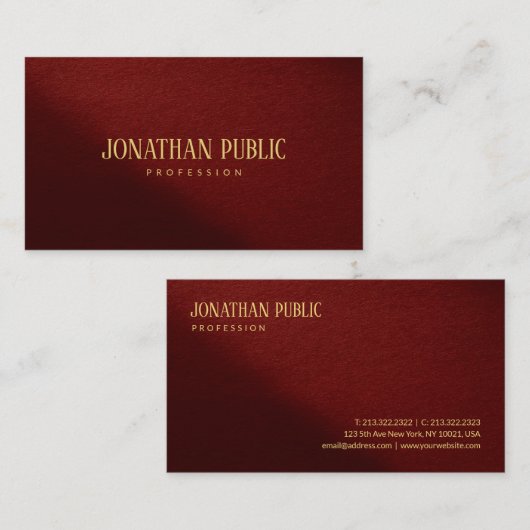 Professional Modern Elegant Template Gold Text 名刺 (正面/裏面)