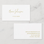 Professional Modern Gold White Business Card 名刺 (正面/裏面)