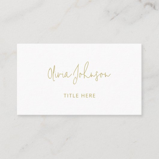 Professional Modern Gold White Business Card 名刺 (正面)