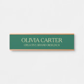 Professional Modern green Gold Office Name Title サインプレート (正面)