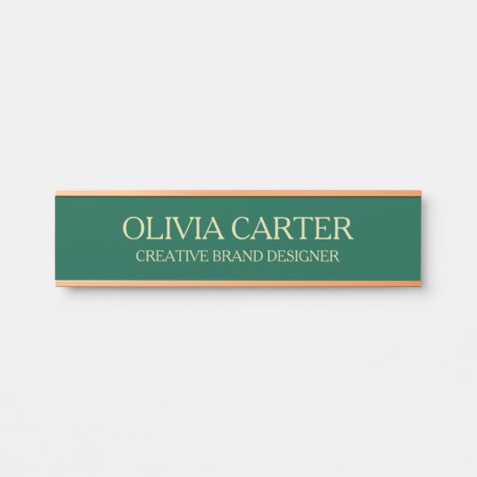 Professional Modern green Gold Office Name Title サインプレート (正面)