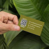Professional Modern Green Photo QR Code 名刺