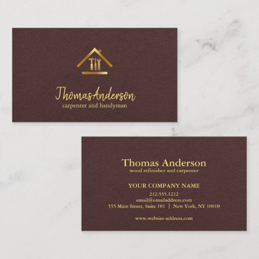 Professional Modern Home Repair Handyman 名刺 (正面/裏面)