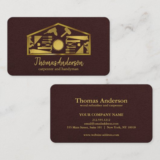 Professional Modern Home Repair Handyman 名刺 (正面/裏面)