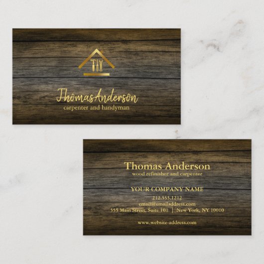 Professional Modern Home Repair Handyman 名刺 (正面/裏面)