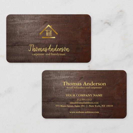 Professional Modern Home Repair Handyman 名刺 (正面/裏面)