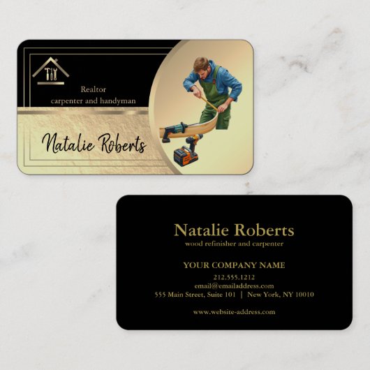 Professional Modern Home Repair Handyman 名刺 (正面/裏面)