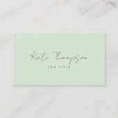 Professional Modern Light Green Minimalist QR Code 名刺 (正面)