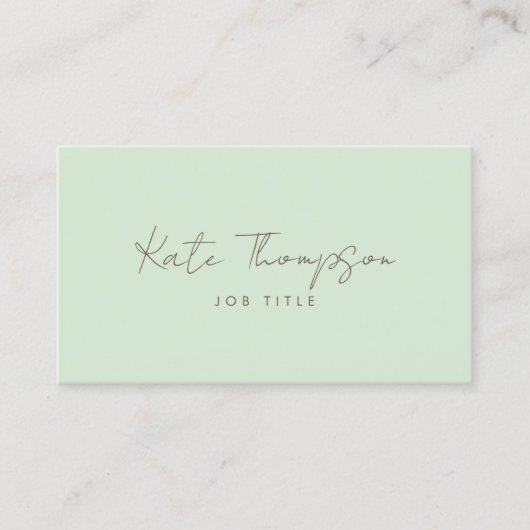 Professional Modern Light Green Minimalist QR Code 名刺 (正面)