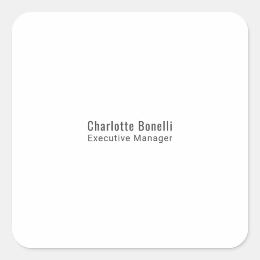 Professional Modern Minimalist Plain  スクエアシール (正面)