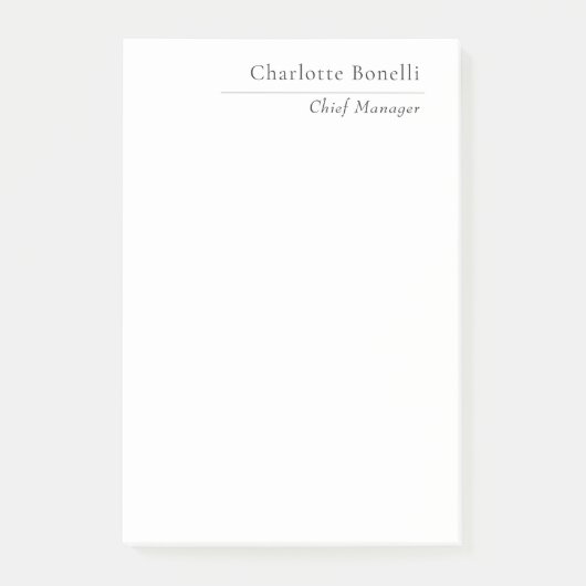 Professional Modern Minimalist Plain Black & White ポストイット (正面)