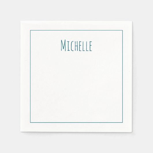 Professional Modern Minimalist Plain Own Name スタンダードカクテルナプキン (正面)