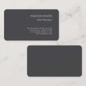 Professional Modern Minimalist Premium Silk Grey  名刺 (正面/裏面)