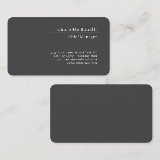 Professional Modern Minimalist Premium Silk Grey 名刺 (正面/裏面)