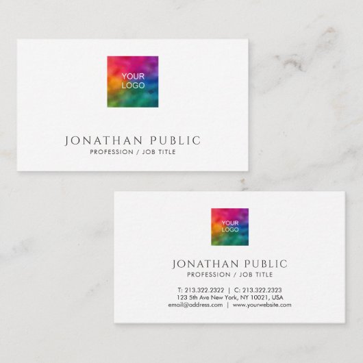 Professional Modern Minimalist Upload Your Logo to 名刺 (正面/裏面)