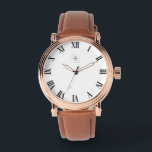 Professional Modern Minimalist Vintage Style 腕時計<br><div class="desc">Enhance your everyday style with a modern minimalist vintage-style watch designed for elegance and professionalism. Featuring a rose gold tone and a comfortable brown leather strap, this watch is perfect for business meetings, formal occasions, and daily wear. The classic design blends timeless vintage aesthetics with modern sophistication, making it a...</div>