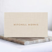 Professional Modern Minimalistic Beige Linen Look 名刺