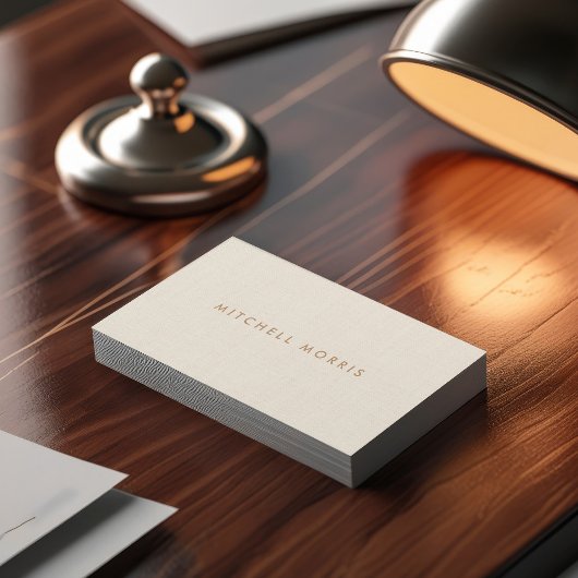 Professional Modern Minimalistic Beige Linen Look 名刺