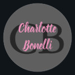 Professional Modern Monogram Name Minimalist ラウンドシール<br><div class="desc">You Can Easily Change the Fonts,  Background Image and Color,  Letter Characters.</div>