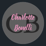 Professional Modern Monogram Name Minimalist ラウンドシール<br><div class="desc">You Can Easily Change the Fonts,  Background Image and Color,  Letter Characters.</div>