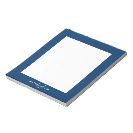 Professional Modern Navy Blue Monogram Full Name ノートパッド