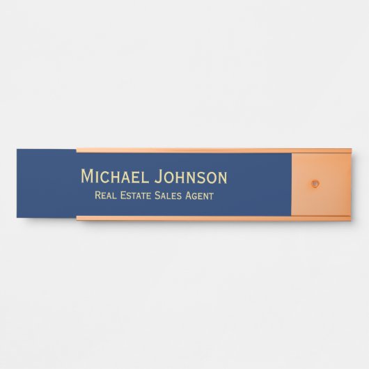 Professional Modern Navy Blue Office Name Title サインプレート (正面)