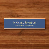 Professional Modern Navy Blue Office Name Title サインプレート