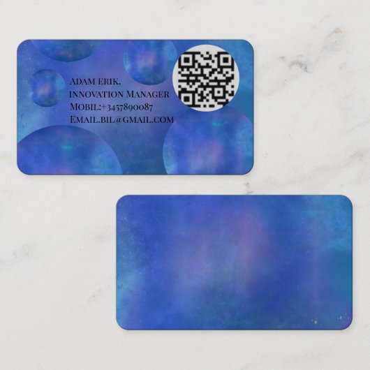 Professional Modern Nebula Galaxy QR Code card 名刺 (正面/裏面)