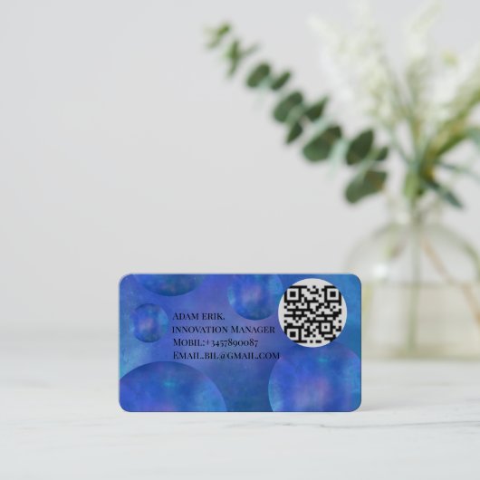 Professional Modern Nebula Galaxy QR Code card 名刺 (スタンド正面)