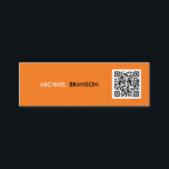 Professional Modern ORANGE Black Minimal QR CODE スキニー名刺<br><div class="desc">Simple, clean an memorable. This little card is perfect for a great first impression.
Your name and surname are in 2 different shades of gray and there is a room for a qr-code.
Card reverse to a solid black with space for your address or other info</div>