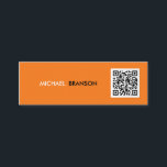 Professional Modern ORANGE Black Minimal QR CODE  スキニー名刺<br><div class="desc">Simple,  clean an memorable. This little card is perfect for a great first impression.
Your name and surname are in 2 different shades of gray and there is a room for a qr-code.
Card reverse to a solid black with space for your address or other info</div>