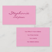 Professional Modern Pink Colorful Girly Elegant 名刺 (正面/裏面)