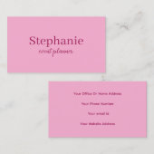 Professional Modern Pink Elegant Trendy Girly 名刺 (正面/裏面)