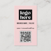 Professional Modern Pink QR Code Logo 名刺 (正面)