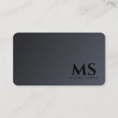 Professional Modern QR Code Elegant Black Monogram 名刺 (正面)