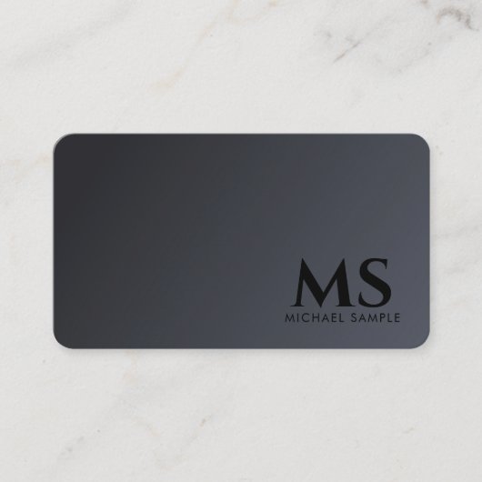 Professional Modern QR Code Elegant Black Monogram 名刺 (正面)