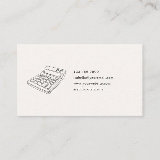 Professional Modern Simple Accountant Bookkeeper 名刺 (裏面)