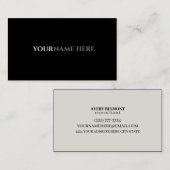 Professional Modern Simple Black Minimalist Busine 名刺 (正面/裏面)