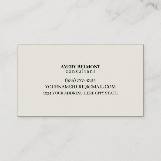 Professional Modern Simple Black Minimalist Busine 名刺 (裏面)