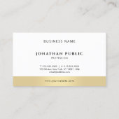 Professional Modern Sleek Elegant Black White Gold 名刺 (裏面)