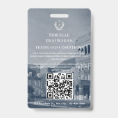 Professional Modern Teacher Photo ID Badge バッジ (裏面)