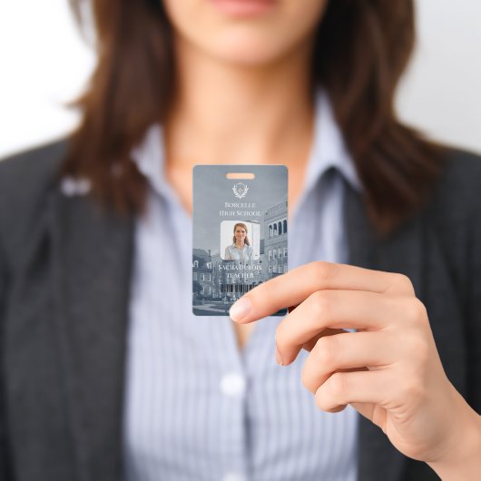 Professional Modern Teacher Photo ID Badge バッジ (提示)