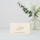 Professional Modern Template Monogram Luxury Cream 名刺 (スタンド正面)