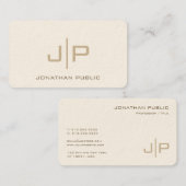 Professional Modern Template Monogram Luxury Cream 名刺 (正面/裏面)
