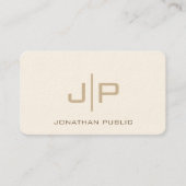 Professional Modern Template Monogram Luxury Cream 名刺 (正面)