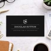 Professional Monogram Accountant CPA Black 名刺