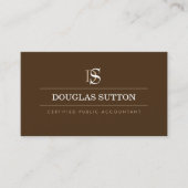 Professional Monogram Accountant CPA Brown 名刺 (正面)